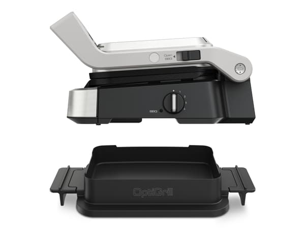 Tefal OptiGrill 4in1 GC774D10, Ruostumaton teräs, Metalli, Suorakulmainen, Painikkeet, 600 cm², 30 x 20 mm