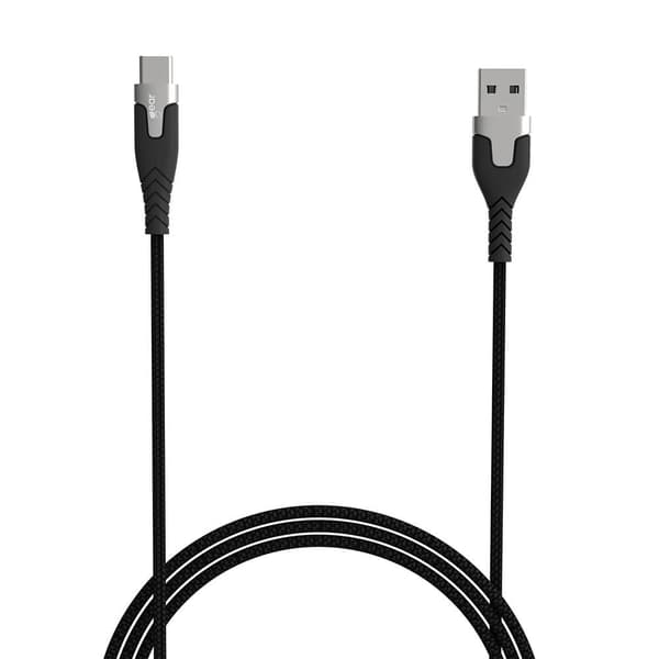 Gear Laddkabel PRO USB-A till USB-C 2.0 1.5m Svart Kevlarkabel med Metallkopplingar