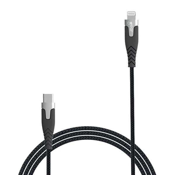 Gear Laddkabel PRO USB-C till Lightning C94 1.5m Svart Kevlarkabel med Metallkopplingar