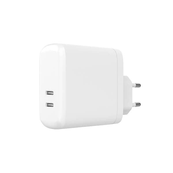 Gear Oplader 220V 2xUSB-C PD 60W Hvid