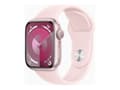 Miniatyrbild 1 av 5: Apple Watch Series 9 (GPS) - 41 mm - rosa aluminium - smart klocka med sportband - fluoroelastomer - ljusrosa - bandstorlek: M/L - 64 GB - Wi-Fi, Blu