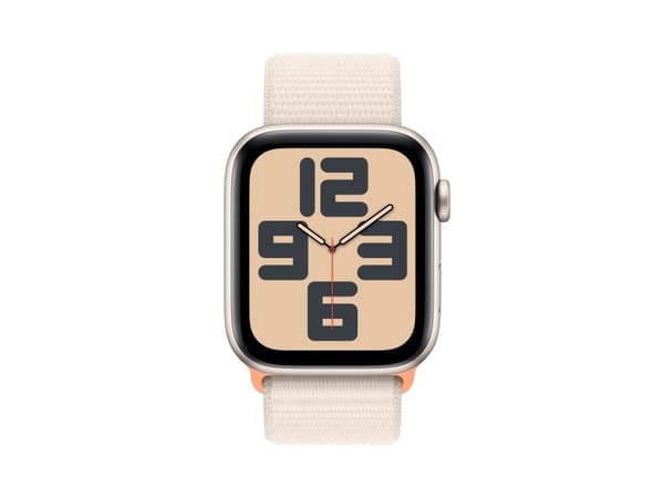 Apple Watch SE (GPS) - 2. generasjon - 44 mm - stjernelysaluminium - smartklokke med sportssløyfe - tekstil - stjernelys - håndleddstørrelse: 140-245