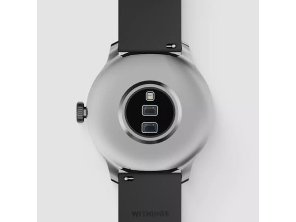 Withings ScanWatch Light - 37 mm - rostfritt stål - smart klocka med band - fluoroelastomer - handledsstorlek: 146-211 mm - monokrom - Bluetooth LE -