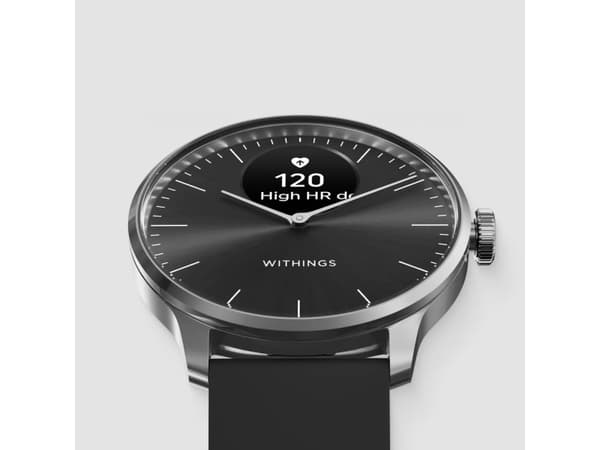 Withings ScanWatch Light - 37 mm - rostfritt stål - smart klocka med band - fluoroelastomer - handledsstorlek: 146-211 mm - monokrom - Bluetooth LE -