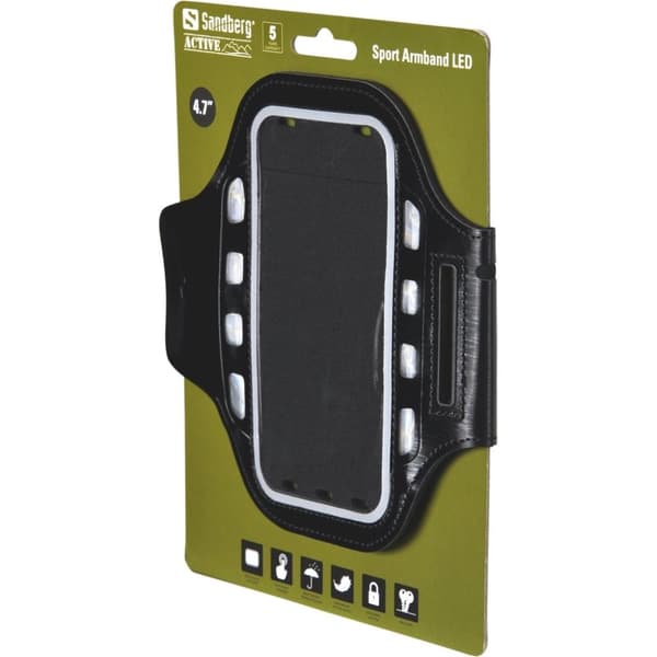 Sandberg Active Sports Armbånd LED - Armpakke til mobiltelefon - Polyurethan, Neopren - 4,7"