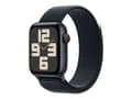 Miniatyrbild 1 av 5: Apple Watch SE (GPS + Cellular) - 2a generation - 44 mm - midnattsaluminium - smart klocka med sportögla - vävd nylon - midnatt - handledsstorlek: 14