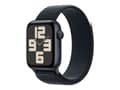 Miniatyrbild 1 av 5: Apple Watch SE (GPS) - 2a generation - 44 mm - midnattsaluminium - smart klocka med sportögla - vävd nylon - midnatt - handledsstorlek: 145-220 mm -