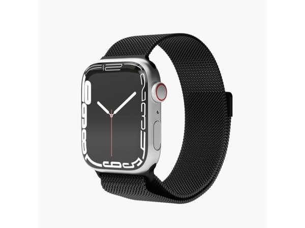 Vonmählen Milanese Loop, Band, Smartklokke, Sort, Apple, Apple Watch 42 mm | 44 mm | 45 mm | 49 mm, Rustfritt stål
