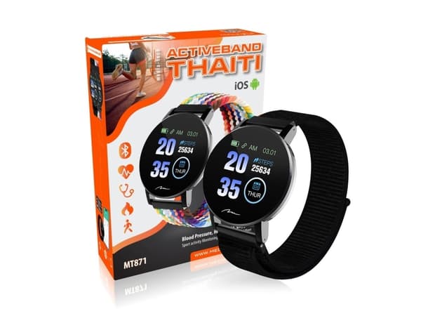 Media-Tech ACTIVEBAND THAITI MT871 - Smart klocka med rem - nylon - display 1.3" - Bluetooth - 14 g