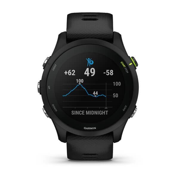 Garmin Forerunner 255 Music 3,3 cm (1,3") MIP 46 mm Digitaalinen 260 x 260 pikseliä Kosketusnäyttö Musta Wi-Fi GPS (satelliitti)