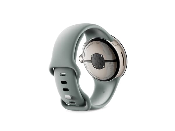 Google Pixel Watch 2 - Sjampagnegull-aluminium - smartklokke med aktivt bånd - fluorelastomer - hassel - båndbredde: S/L - 32 GB - Bluetooth, Wi-Fi,