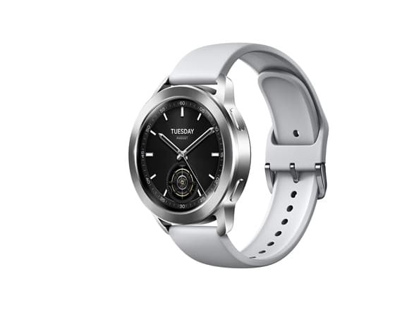 Xiaomi Watch S3 - Smart klocka med rem - fluororubber - handledsstorlek: 140-210 mm - display 1.43" - Bluetooth, NFC - 44 g  - silver