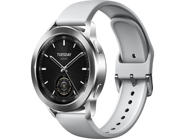Xiaomi Watch S3 - Smart klocka med rem - fluororubber - handledsstorlek: 140-210 mm - display 1.43" - Bluetooth, NFC - 44 g  - silver