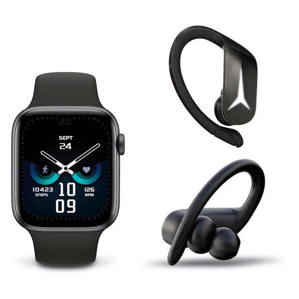 Ksix Smartwatch Och Trådlösa Hörlurar Active Pack Svart