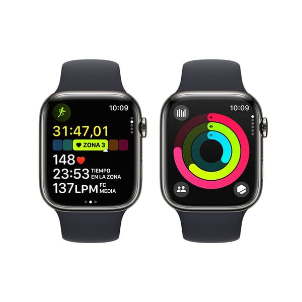 Apple Rostfritt Stål Watch Series 9 Gps+cellular 45 Mm Blå S-M