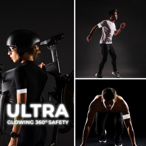 2-Pack Uppladdningsbar LED-Armband – Högsynlighets Löparljus