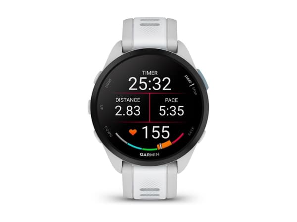 Garmin Forerunner 165 Music - Dimma grå - sportklocka med band - silikon - whitestone - handledsstorlek: 126-203 mm - display 1.2" - 4 GB - Bluetooth