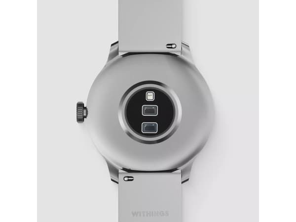 Withings ScanWatch Light - 37 mm - rostfritt stål - smart klocka med band - fluoroelastomer - handledsstorlek: 146-211 mm - monokrom - Bluetooth LE -