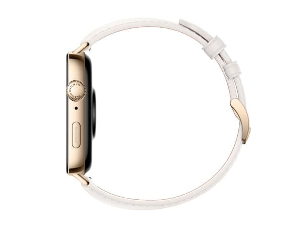 Huawei Watch Fit 3 - Guld aluminiumlegering - smart klocka med rem - läder - vit - handledsstorlek: 120-190 mm - display 1.82" - Bluetooth, NFC - 26