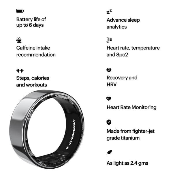 Ultrahuman Air Smart Aktivitetsring Søvfarvet 8 / 58-60 mm