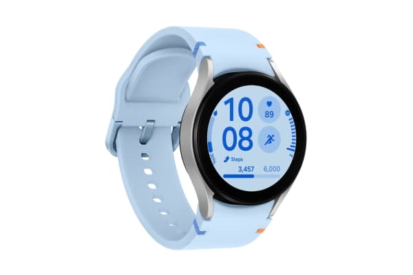 Samsung Galaxy Watch FE - 40 mm - smartklokke med sportsbånd - display 1.2" - 16 GB - Bluetooth, Wi-Fi, NFC - 26.6 g - sølv