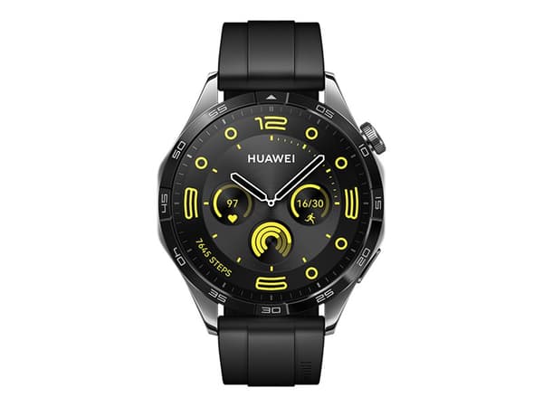 Huawei Watch GT 4 - 46 mm - rostfritt stål - smart klocka med rem - fluoroelastomer - handledsstorlek: 140-210 mm - display 1.43" - NFC, Bluetooth -