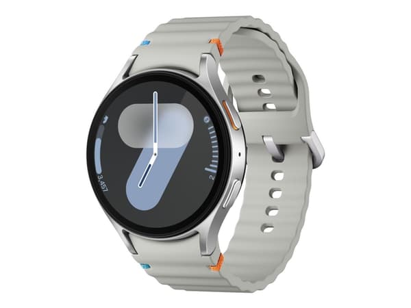 Samsung Galaxy Watch7 - 44 mm - smartklokke med sportsbånd - gummi - båndbredde: M/L - display 1.47" - 32 GB - NFC, Wi-Fi, Bluetooth - 33.8 g - sølv