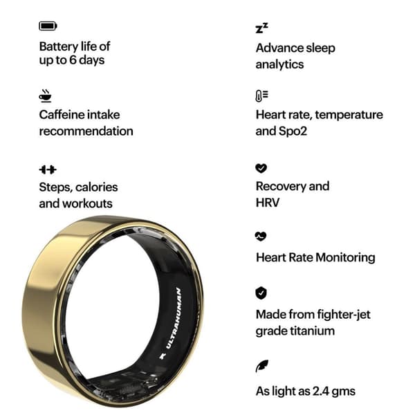 Ultrahuman Air Smart Aktivitetsring Gul 7 / 56-57 mm
