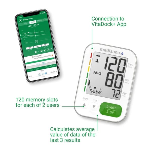 Blodtryksmåler til arm Medisana BU 570 Connect