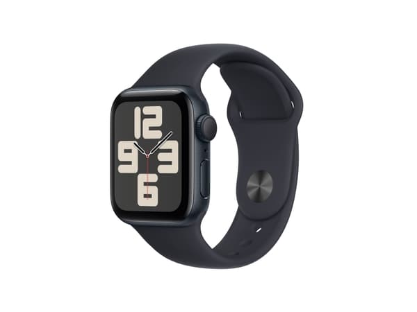 Apple Watch SE (GPS) - 2a generation - 40 mm - midnattsaluminium - smart klocka med sportband - fluoroelastomer - midnatt - bandstorlek: S/M - 32 GB