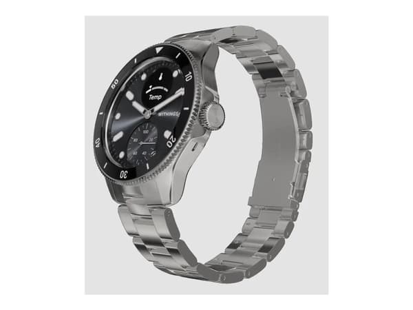 Withings ScanWatch Nova - 42 mm - rostfritt stål - smart klocka med hybridfunktion med Oyster Metal-armband - metall - display 0.63" - monokrom - Blu