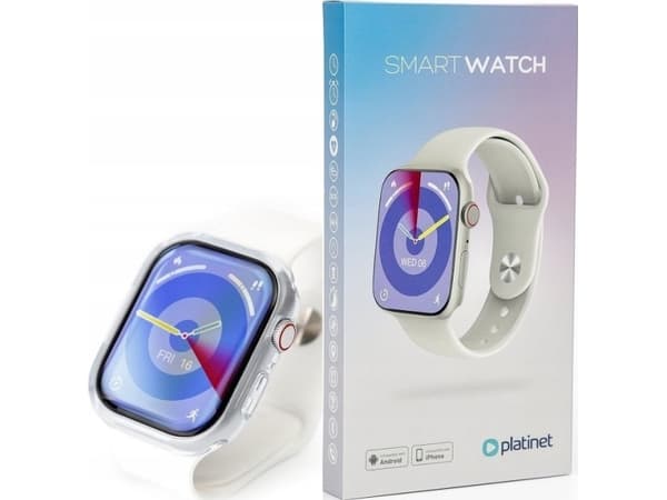 Platinet smartklokke PSMART29W, hvit (45996)