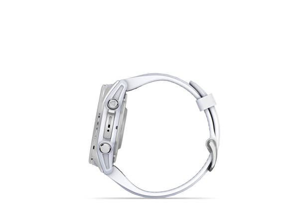 Garmin Fenix 8 - 43 mm - silver - sportklocka med band - silikon - whitestone - handledsstorlek: 108-182 mm - display 1.4" - 32 GB - Bluetooth, Wi-Fi