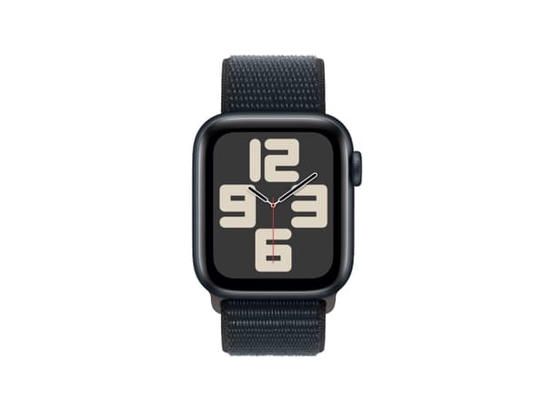 Apple Watch SE (GPS) - 2a generation - 40 mm - midnattsaluminium - smart klocka med sportögla - vävd nylon - midnatt - handledsstorlek: 145-220 mm -