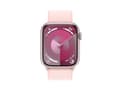 Miniatyrbild 3 av 5: Apple Watch Series 9 (GPS) - 45 mm - rosa aluminium - smart klocka med sportögla - mjukt nylon i dubbla lager - ljusrosa - 64 GB - Wi-Fi, Bluetooth,