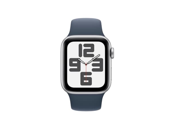 Apple Watch SE (GPS + Cellular) - 2. generasjon - 40 mm - sølvaluminium - smartklokke med sportsbånd - fluorelastomer - stormblå - båndbredde: S/M -
