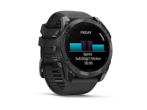Garmin Fenix 8 - 51 mm - skifergrå - sportsur med bånd - silikon - svart - håndleddstørrelse: 127-210 mm - display 1.4" - 32 GB - Bluetooth, Wi-Fi, A