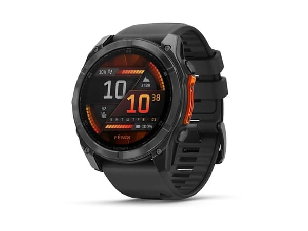 Garmin Fenix 8 - 51 mm - skifergrå - sportsur med bånd - silikon - svart - håndleddstørrelse: 127-210 mm - display 1.4" - 32 GB - Bluetooth, Wi-Fi, A