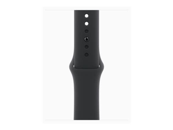 Apple Watch Series 10 (GPS) - 42 mm - jet svart aluminium - smartklokke med sportsbånd - fluorelastomer - svart - båndbredde: M/L - 64 GB - Wi-Fi 4,
