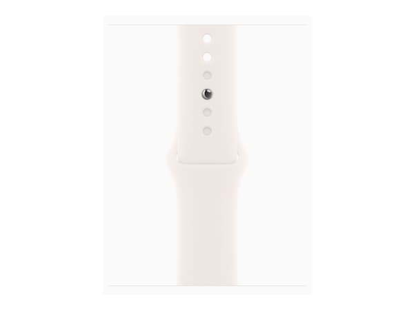 Apple Watch Series 10 (GPS + Cellular) - 42 mm - rosegull aluminium - smartklokke med sportsbånd - fluorelastomer - lett rouge - båndbredde: S/M - 64