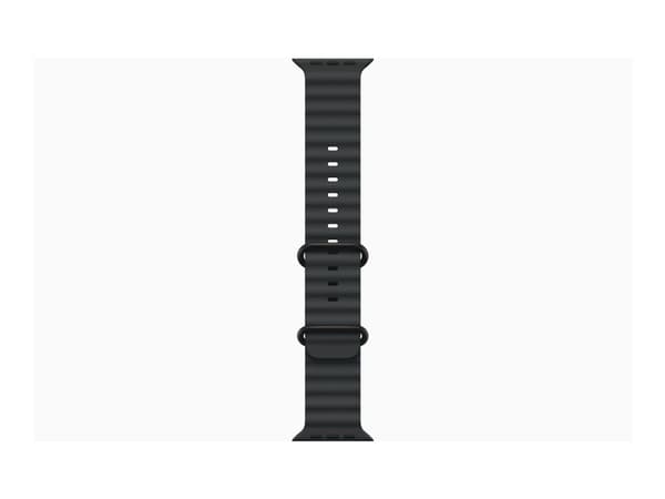 Apple Watch Ultra 2 - 49 mm - svart titan - smartklokke med Havbånd - fluorelastomer - svart - håndleddstørrelse: 130-200 mm - 64 GB - LTE, Wi-Fi 4,