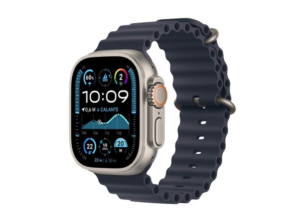 Apple Watch Ultra 2 GPS + Cellular 49mm Natural Titanium Case with Navy Ocean Band