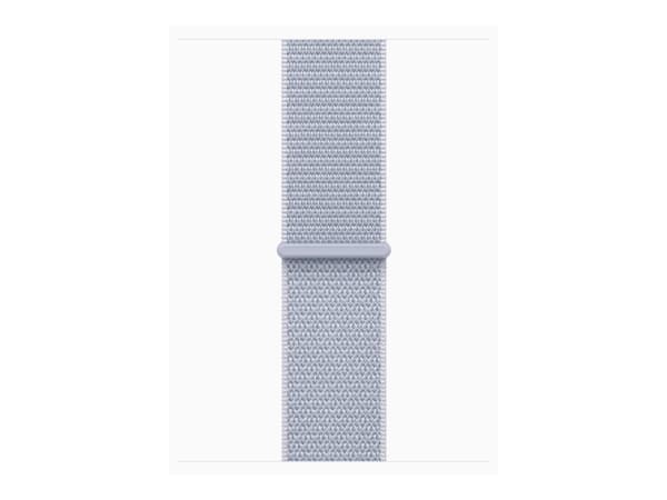 Apple Watch Series 10 (GPS) - 42 mm - sølvaluminium - smartklokke med sportssløyfe - myk dobbeltlagsnylon - blå sky - håndleddstørrelse: 130-200 mm -