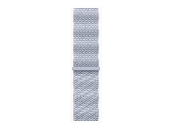 Apple Watch Series 10 (GPS) - 46 mm - silveraluminium - smart klocka med sportögla - mjukt nylon i dubbla lager - blå moln - handledsstorlek: 130-200