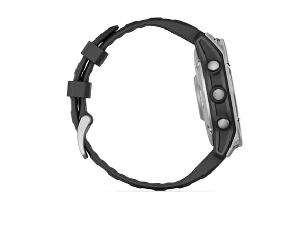 Garmin fenix E - 47 mm - rustfritt stål - sportsur med bånd - silikon - svart - håndleddstørrelse: 125-208 mm - display 1.3" - 16 GB - Bluetooth, Wi-