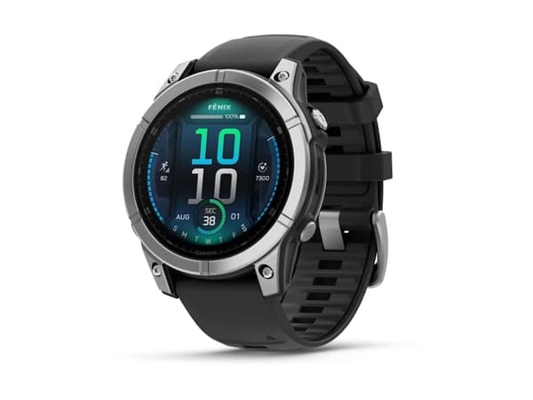 Garmin fenix E - 47 mm - rustfritt stål - sportsur med bånd - silikon - svart - håndleddstørrelse: 125-208 mm - display 1.3" - 16 GB - Bluetooth, Wi-