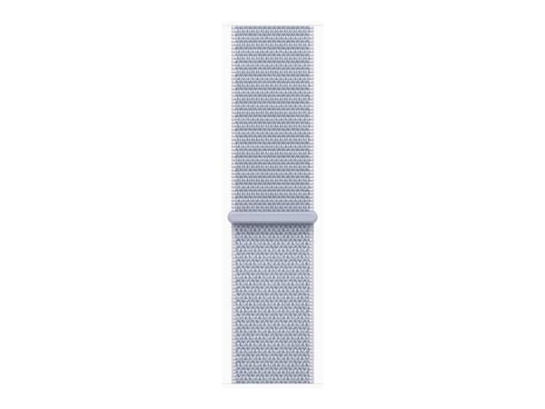 Apple Watch Series 10 (GPS + Cellular) - 46 mm - silveraluminium - smart klocka med sportögla - mjukt nylon i dubbla lager - blå moln - handledsstorl