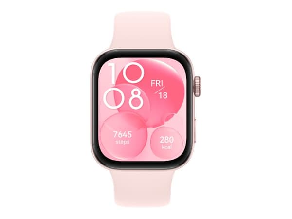 Huawei Watch Fit 3 - Aluminiumlegering - smart klocka med rem - fluoroelastomer - rosa - handledsstorlek: 120-190 mm - display 1.82" - Bluetooth, Wi-