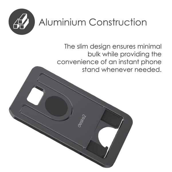 Desire2 Mobilholder Ultratynd Aluminium Mørkegrå