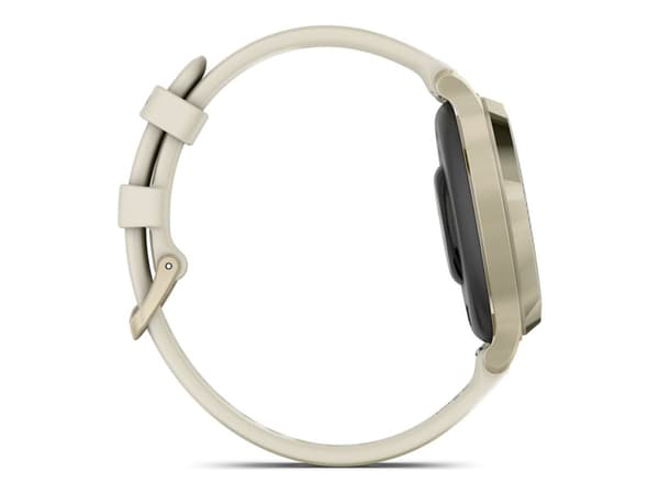 Garmin Lily 2 Active - Lunar guld anodiserad aluminium - smart klocka med band - silikon - ben - handledsstorlek: 110-175 mm - monokrom - Bluetooth,